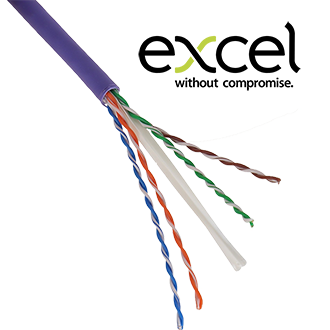 Excel | Solid Cat6 Cable U/UTP 23AWG LSOH CPR B2ca 305m Box Violet