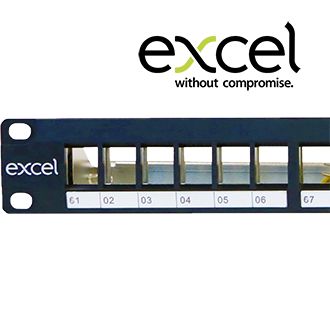 Excel | Unloaded Keystone Patch Panel Frame - 24-port, 1U - Black