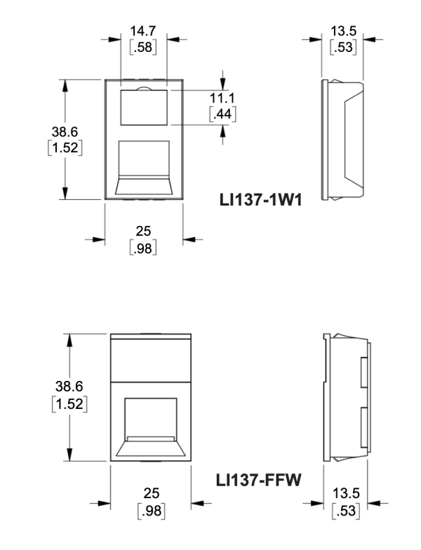 Leviton - 38 mm x 25 mm LJ6C-Style Inserts - Image 3