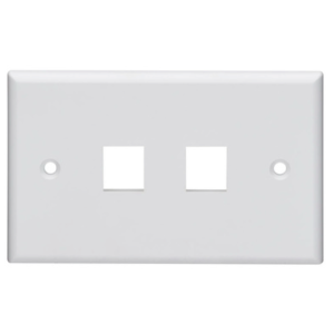 Leviton - 2‑Port Horizontal QuickPort® Wallplate, White (41070‑2WS)