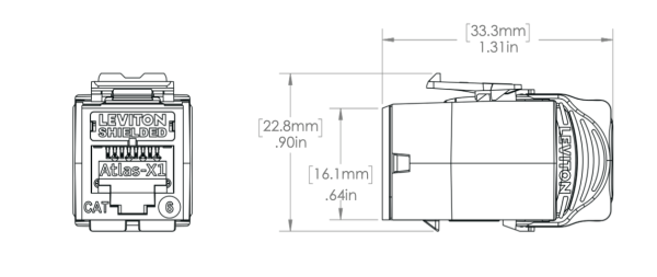 Leviton - ATLAS-X1 Cat 6 Component-Rated Shielded QUICKPORT™ Jack - Image 2