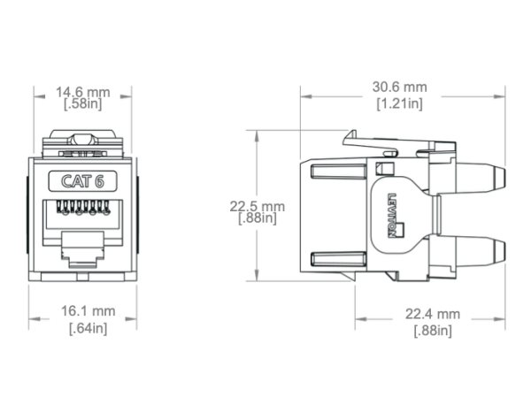 Leviton - EXTREME Cat 6 Component‑Rated UTP QUICKPORT Jack (61110‑xx6) - Image 2