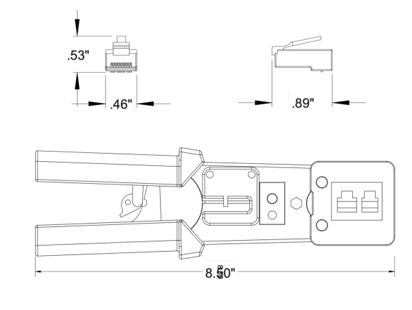 Leviton - EZ‑RJ45™ Cat 6 Plug and EZ‑RJ45 Crimp Tool (47613‑EZ6 & 40989‑ACT) - Image 2