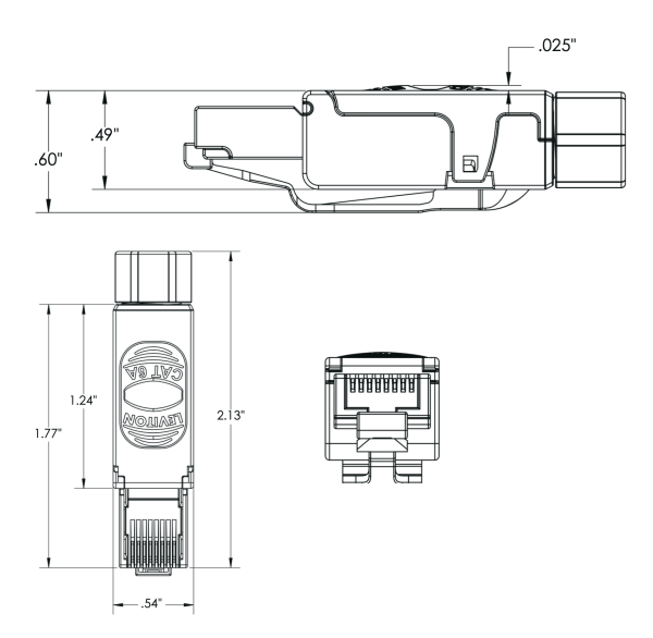 Leviton - Cat 6A Universal Tool‑Free Plug (6APLG‑S6A) - Image 2