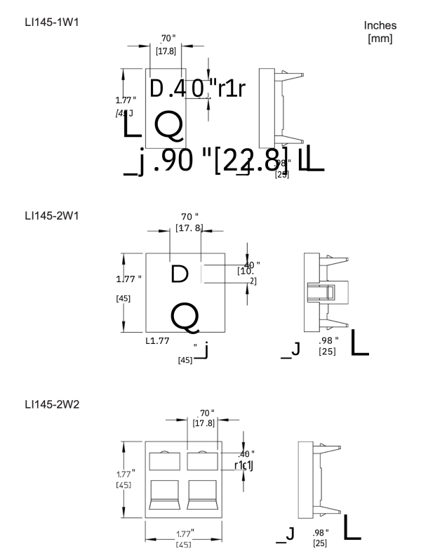 Leviton - French-Style Wallplate Inserts (45mm x 45mm) - Image 2
