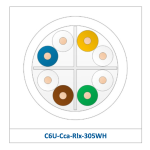 Leviton - Category 6 U/UTP EuroClass Cca Cable — C6U‑Cca‑Rlx‑305WH (White)