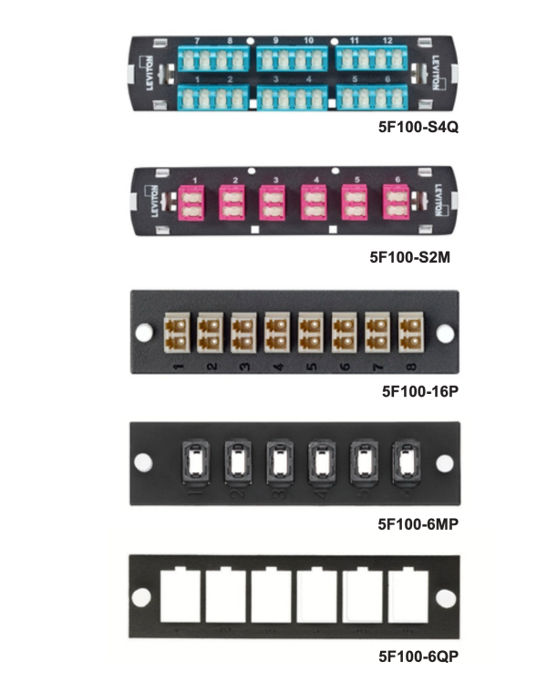 Leviton OPT‑X SDX Metal Fiber Adapter Plates (5F100‑xxx)