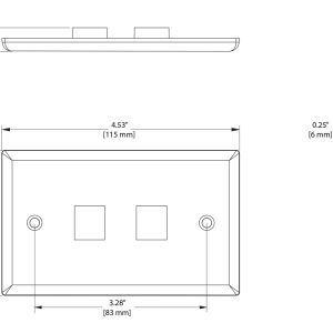 Alternative view of Leviton - Single‑Gang Horizontal QuickPort® Wallplate with ID Window, 3‑Port (42070‑3WS)