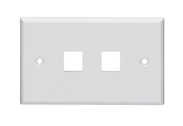 Leviton - Single‑Gang Horizontal QuickPort® Wallplate with ID Window, 3‑Port (42070‑3WS)