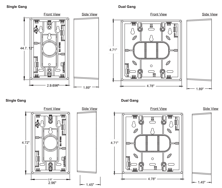 Leviton - Single and Dual-Gang Low-Voltage Surface-Mount Back Boxes ...